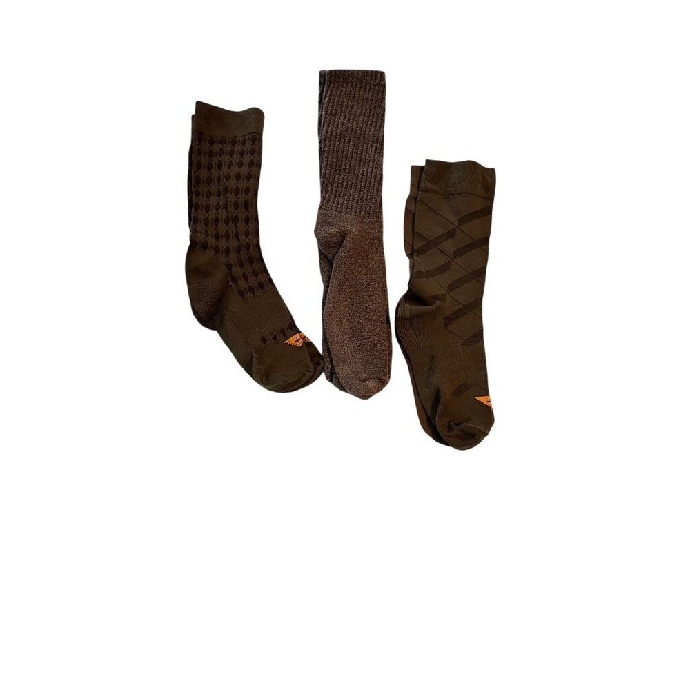 Dockers Mens Crew Socks Bundle 3 Pairs Brown Patterned Ribbed Casual Dress Socks
